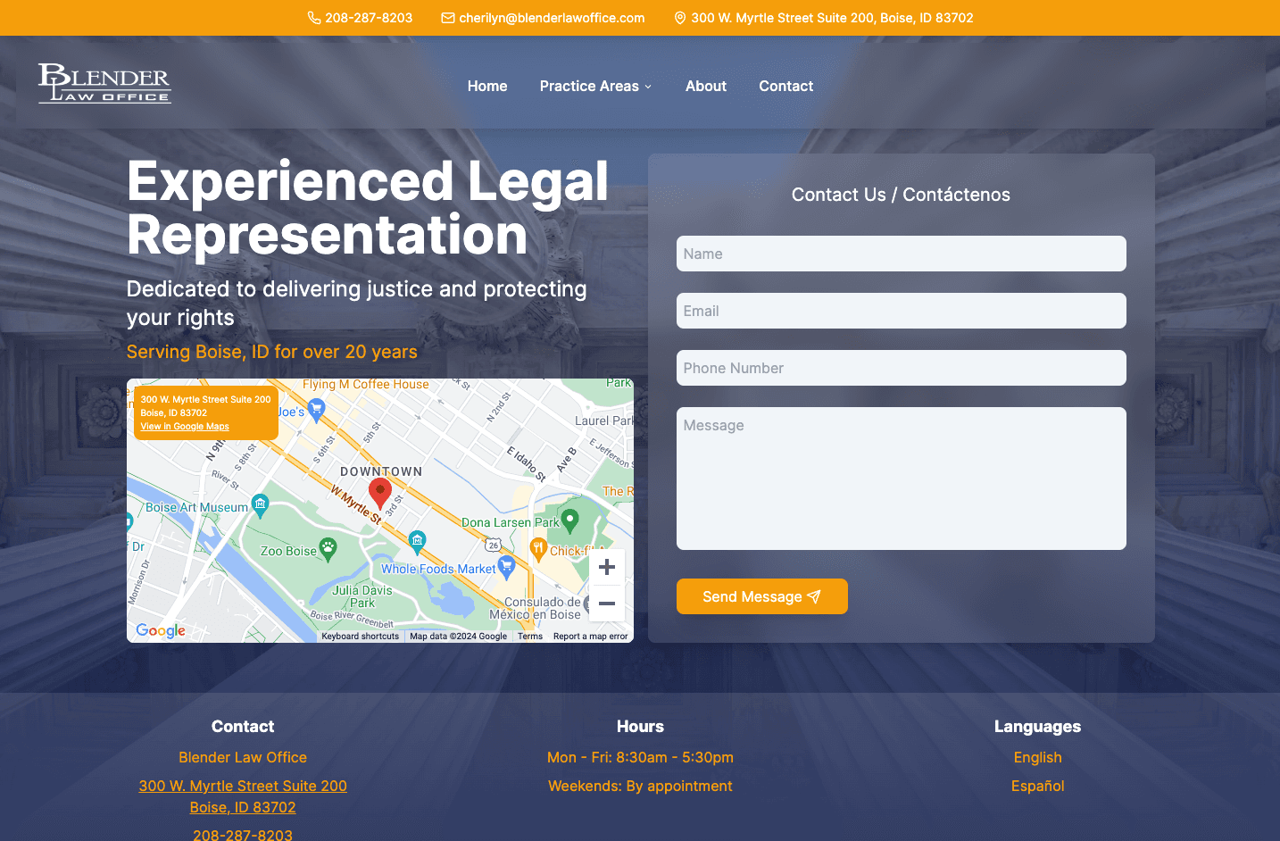 Blender Law Office website