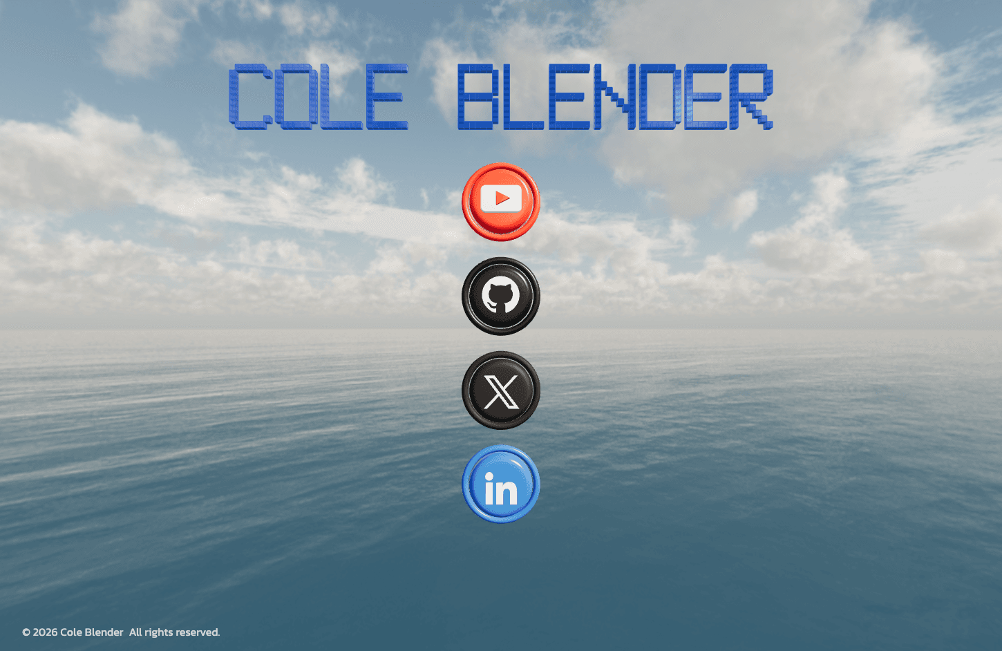 Cole Blender website built by Surgncy